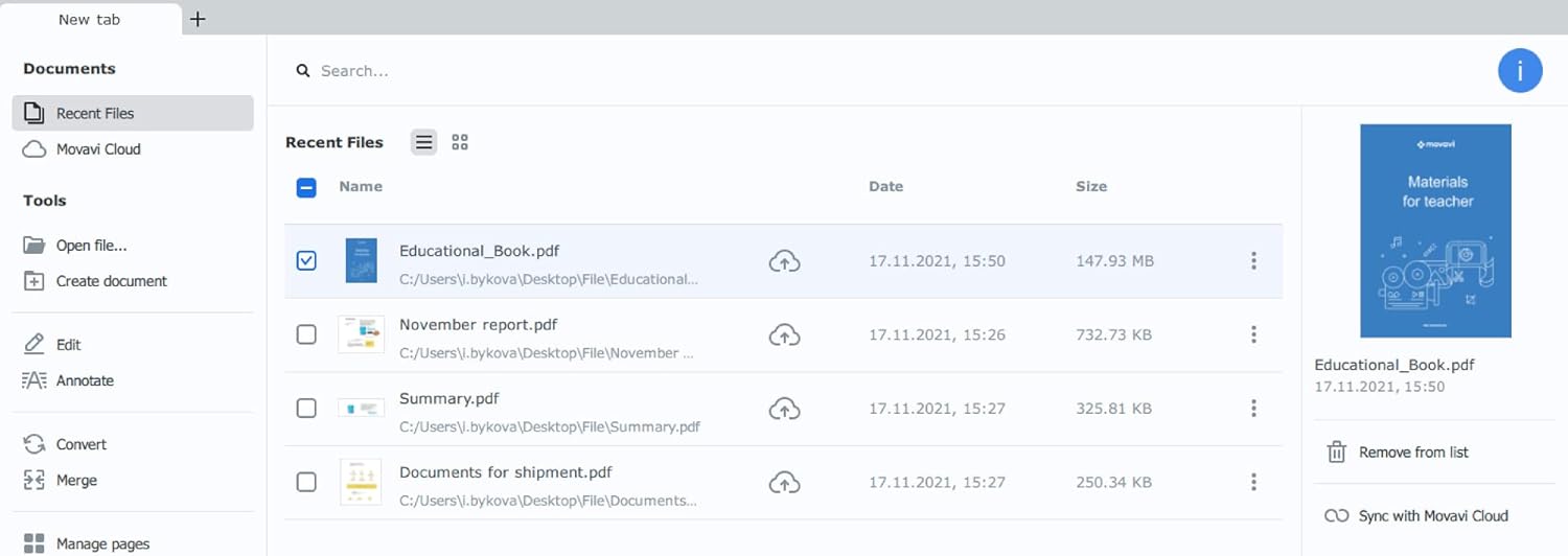 Movavi PDFChef 2022 screenshot 1